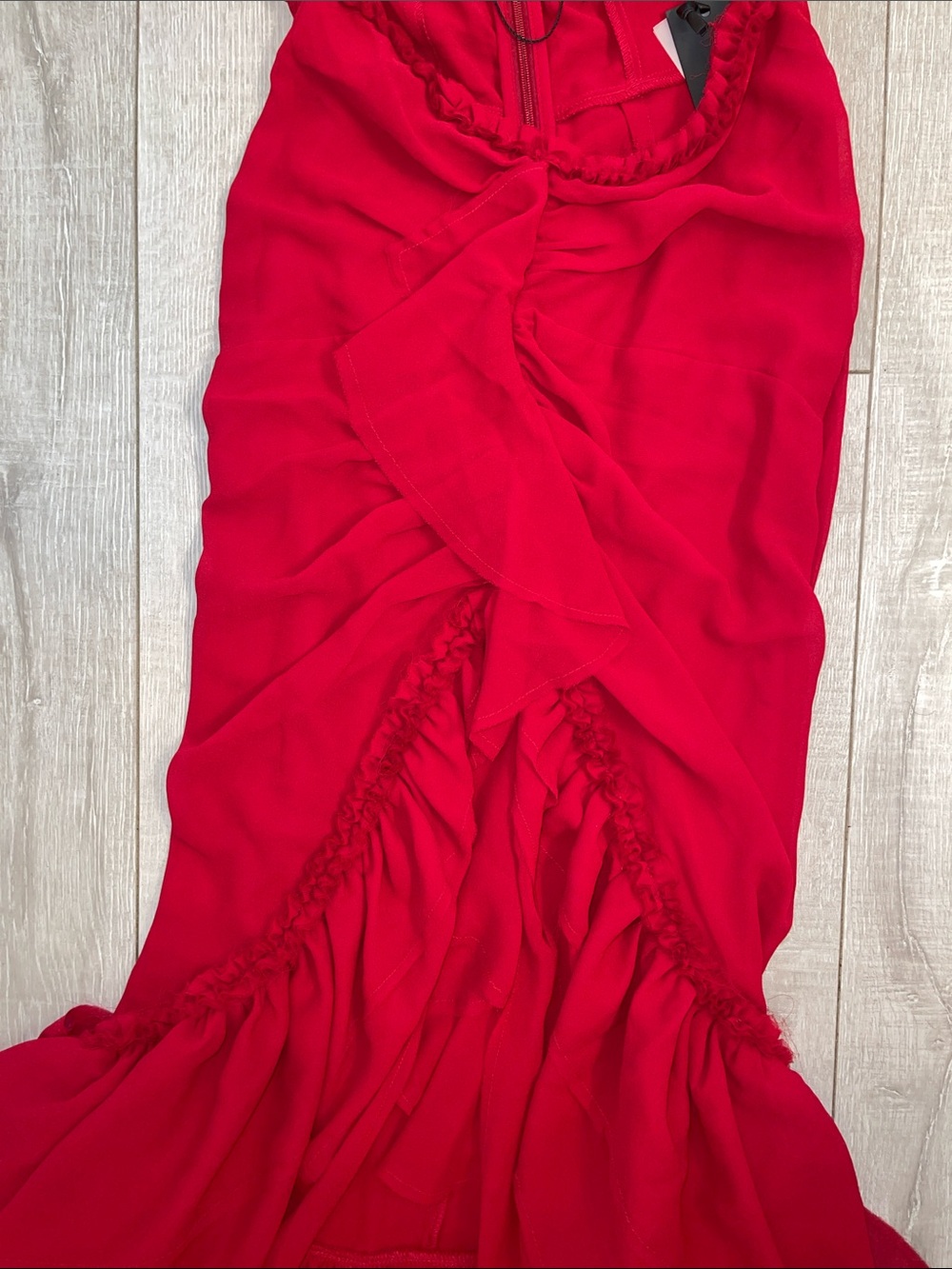 🌹🌹NWT H:hours Red Ruffled Cutout Detail Halter Maxi Dress XXS- never worn!🌹🌹 - Picture 7 of 10